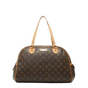 LOUIS VUITTON Authentic Brown Monogram Leather Tote Bag